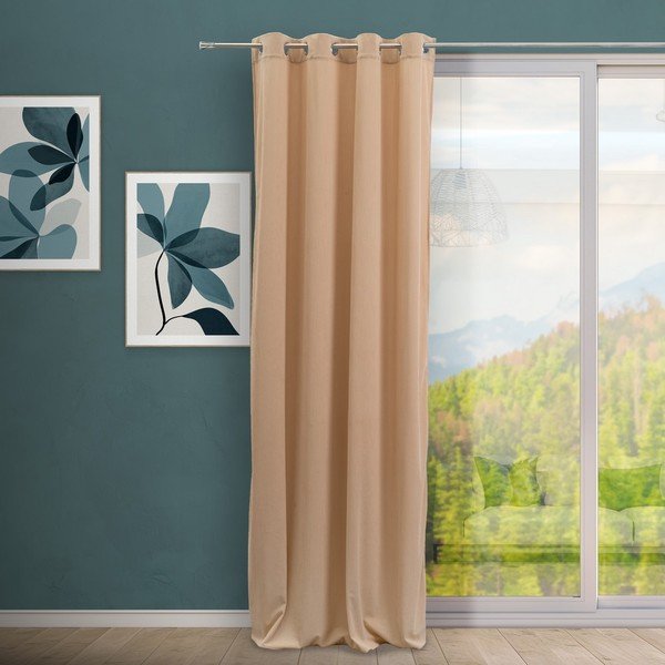 Tenda marrone chiaro in velluto a coste 140x260 cm Merely – Casa Selección-image-1