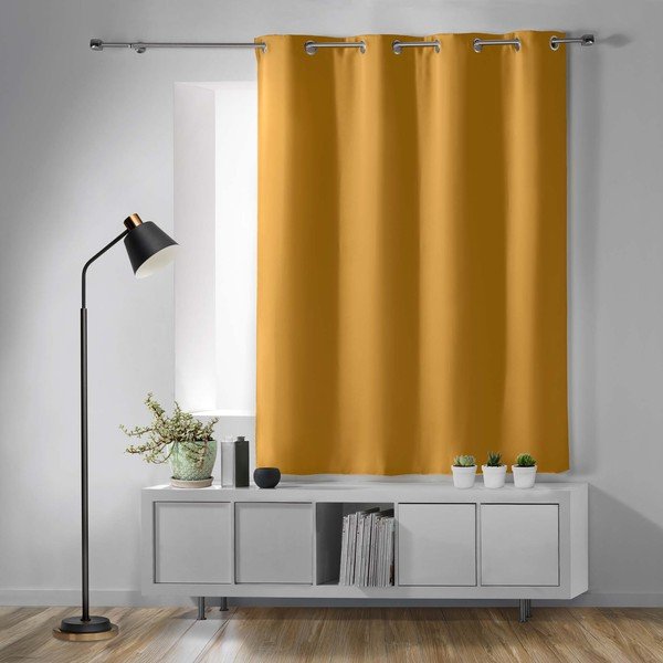 Tenda oscurante giallo ocra 135x180 cm Occult – douceur d'intérieur-image-1