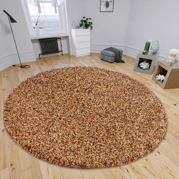 Tappeto rotondo color bronzo ø 160 cm Shag - Hanse Home-image-1