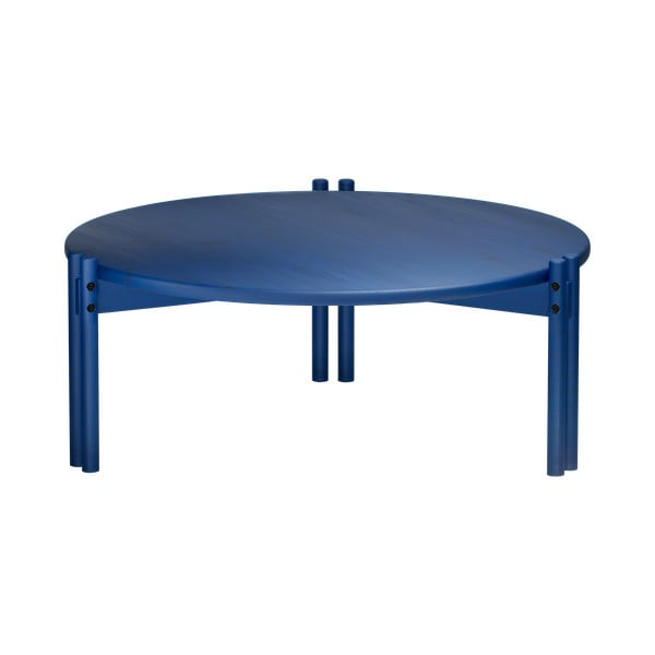 Tavolino rotondo blu in legno di pino ø 80 cm Sticks - Karup Design