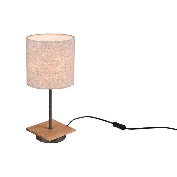 Lampada da tavolo in colore beige-naturale con paralume in tessuto (altezza 40 cm) Elmau - Trio-image-1