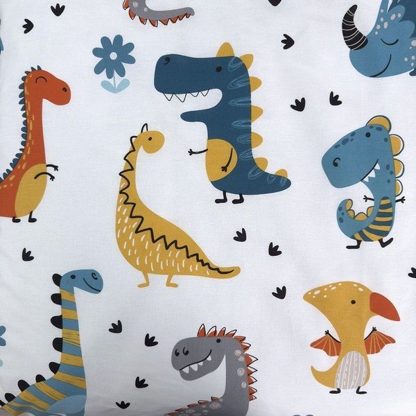 Set copripiumino e federa da bambini in cotone per culla 100x135 cm Dino World – Jerry Fabrics-image-3