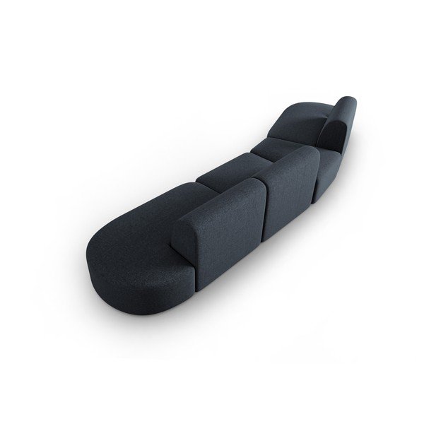 Divano blu con penisola a sinistra con rivestimento in ciniglia 428 cm Paolo – Milo Casa-image-3