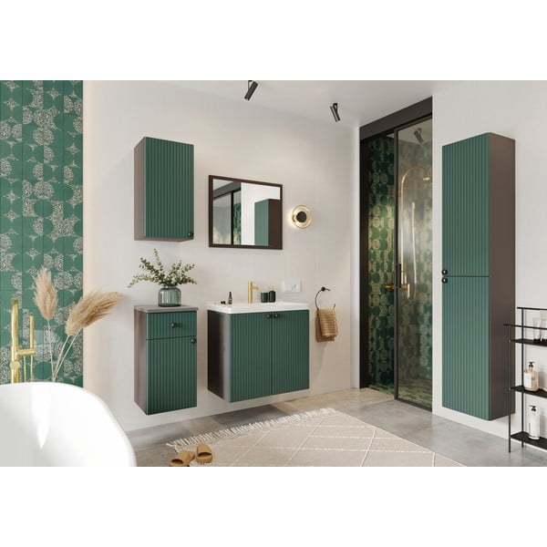 Mobile bagno basso sospeso verde-antracite 30x60 cm Asti - STOLKAR-image-1