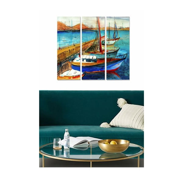 Dipinti in set di 3 pezzi 20x50 cm Sailing - Wallity-image-1