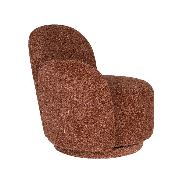 Poltrona rossa girevole con rivestimento in ciniglia Rose – Dutchbone