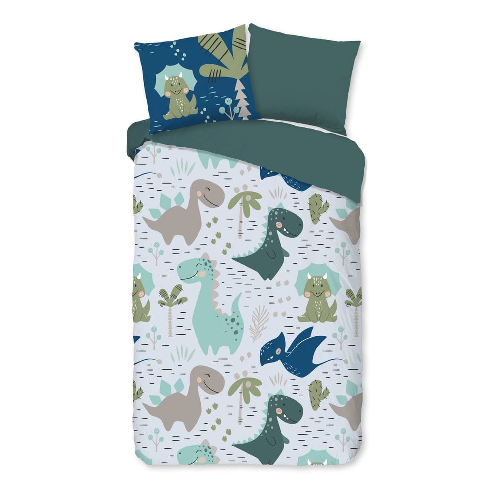 Set copripiumino e federa da bambini verde/blu in microfibra per letto singolo 140x200 cm – Good Morning | Biancheria da letto per bambini