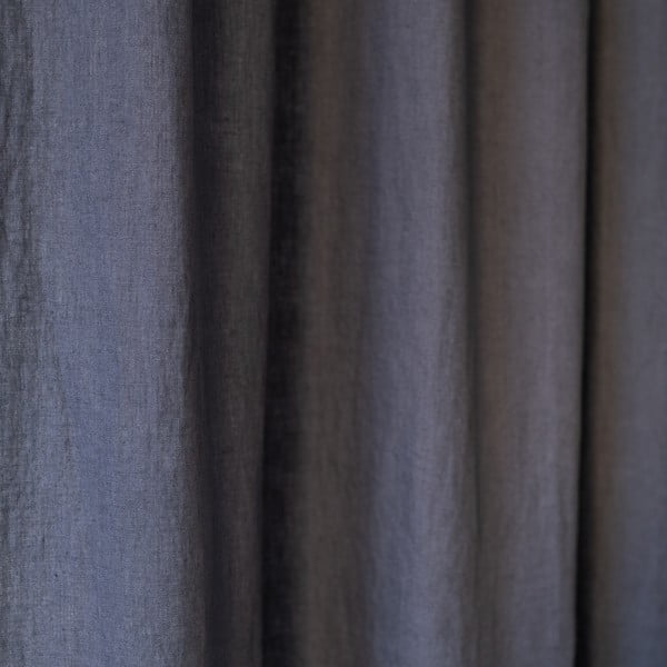 Tenda di lino grigio scuro con passanti Night Time, 250 x 140 cm Dark Grey - Linen Tales-image-2