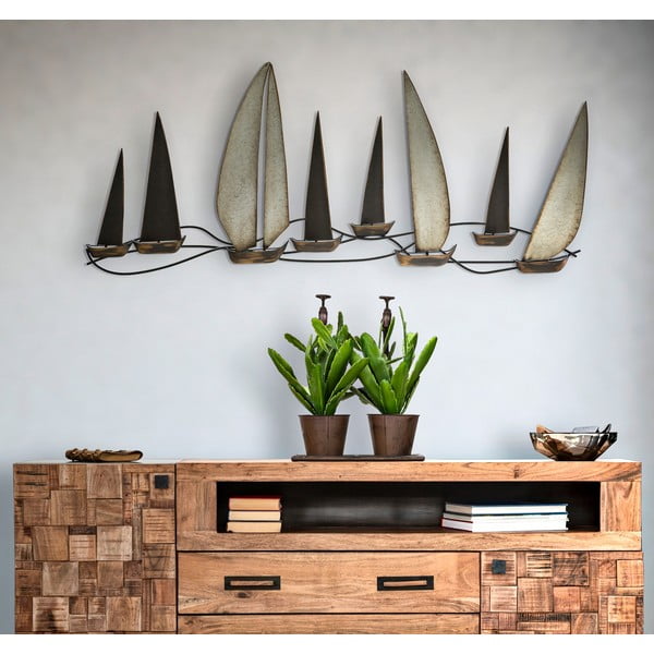 Decorazione murale in metallo 119x51 cm Regata - Mauro Ferretti-image-1