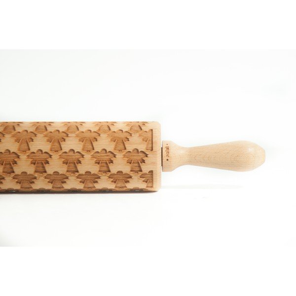 Rullo di pasta in legno con rilievi natalizi Angel - Valek-image-1