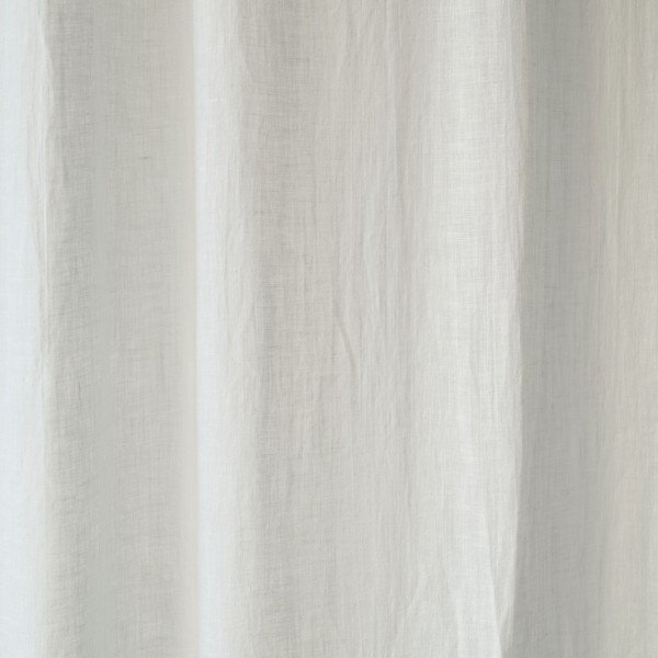 Tenda leggera in lino bianco con tunnel Daytime, 275 x 130 cm White - Linen Tales-image-2