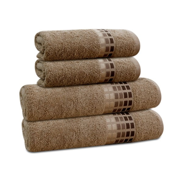 Asciugamano in cotone marrone 50x100 cm Darwin - My House-image-2