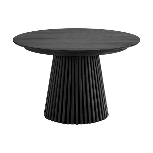 Tavolo da pranzo rotondo con piano effetto rovere allungabile con estensione ø 120 cm Osaka – House Nordic