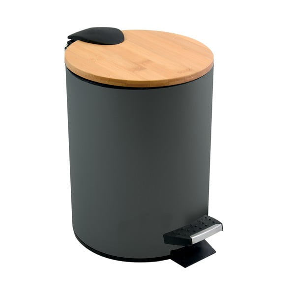 Cestino per la spazzatura grigio scuro in acciaio con pedale 5 l   Adonis – Spirella