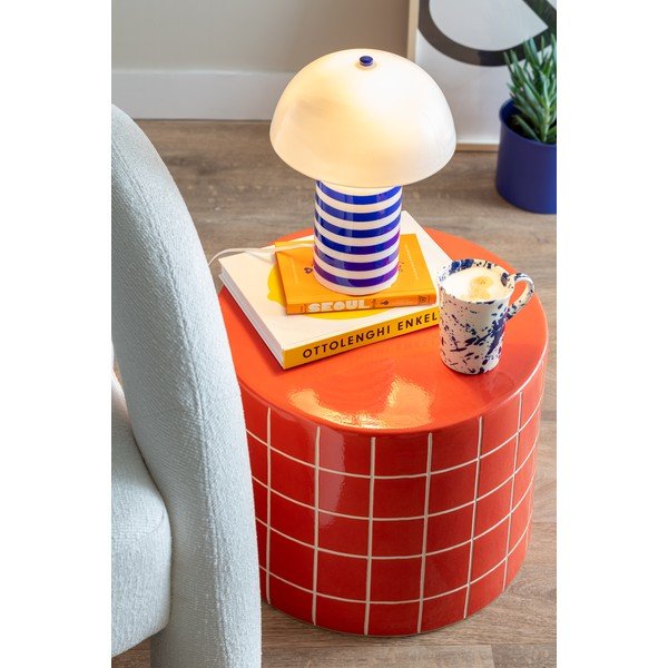 Tavolino rotondo in ceramica ø 42 cm Retro Tiles – Leitmotiv-image-1