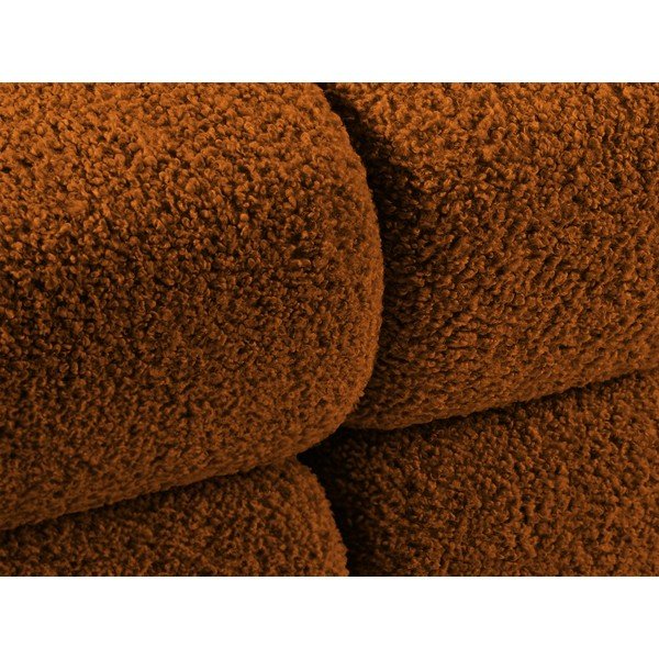 Divano angolare componibile color terracotta (con penisola a sinistra/con chaise lounge) con rivestimento in bouclé – Micadoni -image-3