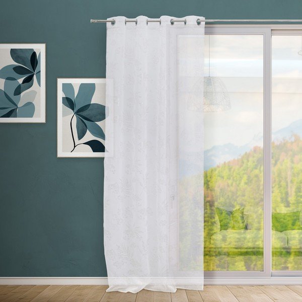 Tenda sottile bianca/argentata 140x260 cm Bonsái – Casa Selección-image-1