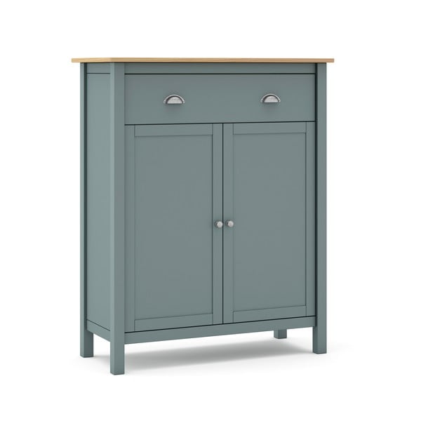 Cassettiera verde polveroso in pino massiccio 90x110x40 cm Misti – Marckeric-image-3