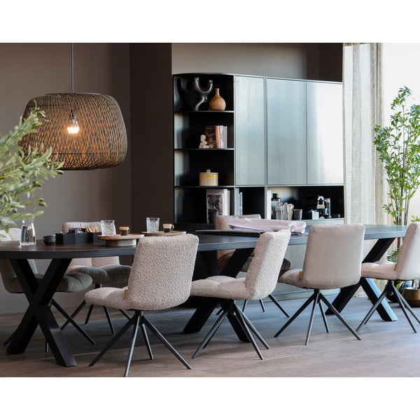 Sedia da pranzo girevole beige Vinny - WOOOD-image-1