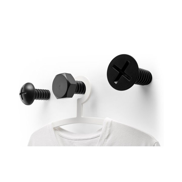 Věšáky Screw Collection, černé