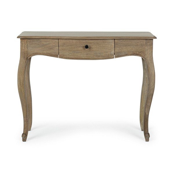Tavolo consolle colore naturale scuro in mango massiccio 40x100 cm Domitille – Bizzotto-image-1