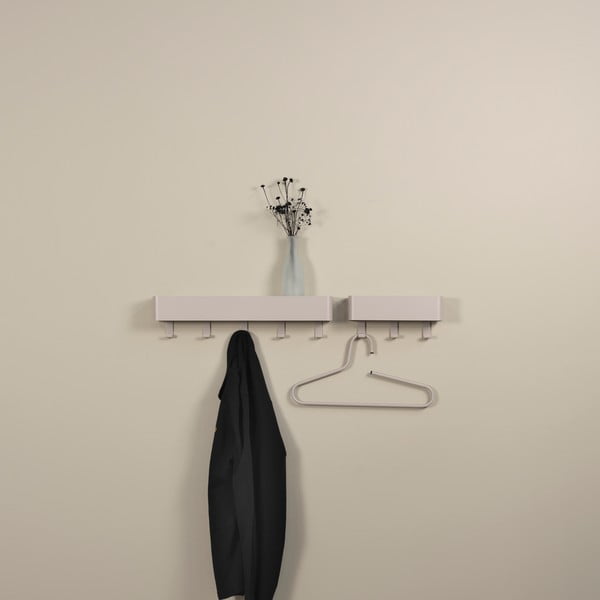 Attaccapanni da parete grigio tortora in metallo con scaffale 52 cm Dax Play – Spinder Design-image-1