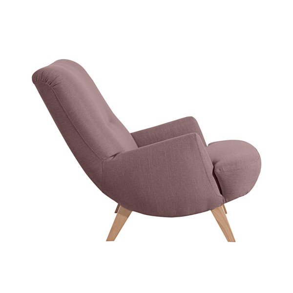Poltrona viola chiaro con gambe marrone chiaro Brandford - Max Winzer-image-2
