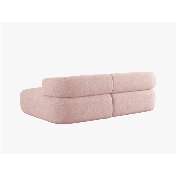 Divano angolare rosa chiaro (con penisola a destra/con chaise lounge) con rivestimento in bouclé Jenny – Micadoni -image-3
