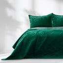 Copriletto verde in velluto con rivestimento trapuntato 240x260 cm Laila – Restilo