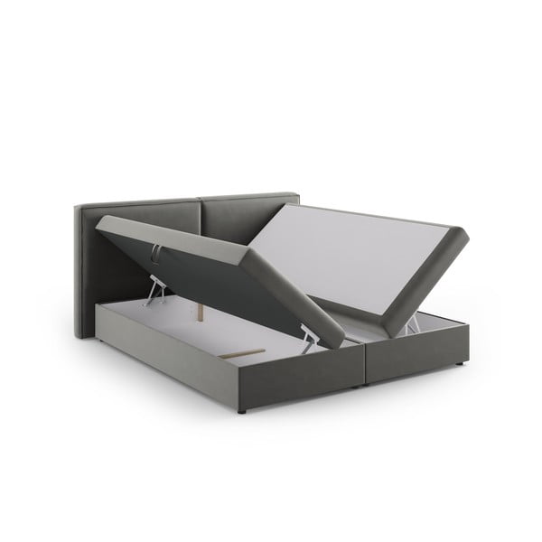 Letto boxspring grigio con contenitore 180x200 cm Arendal - Cosmopolitan Design-image-3