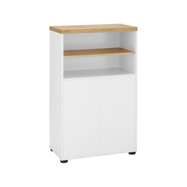 Mobile bianco alto effetto rovere per bagno 60x102 cm Thessa - Støraa-image-1