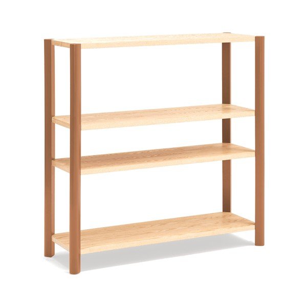 Scaffale color mattone/colore naturale chiaro con effetto rovere 126x128x43 cm Bona – Teulat-image-2