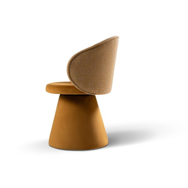 Poltrona color senape con rivestimento in velluto Inez – Micadoni -image-3