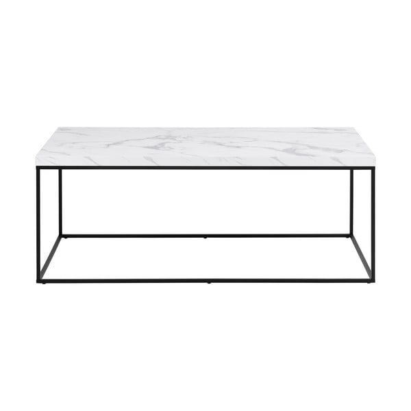 Tavolino bianco con piano in marmo 55x110 cm Barossa - Actona