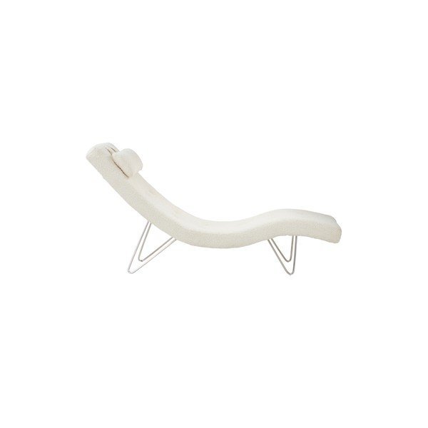Chaise longue color crema con rivestimento in pelliccia sintetica Wasilla – Jotex-image-3