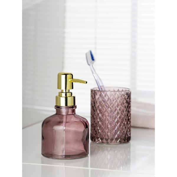 Portaspazzolino rosa scuro in vetro Atessa – Wenko-image-2
