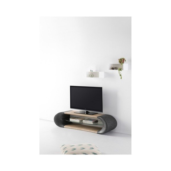 Tavolo TV marrone e nero Gisele - Marckeric-image-2