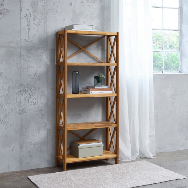 Scaffale effetto rovere colore naturale 70x161 cm X-Shelf - Unique Furniture-image-1