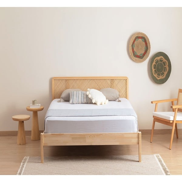 Letto singolo colore naturale in legno di abete rosso con doghe 90x200 cm Izabelya - Kalune Design-image-2