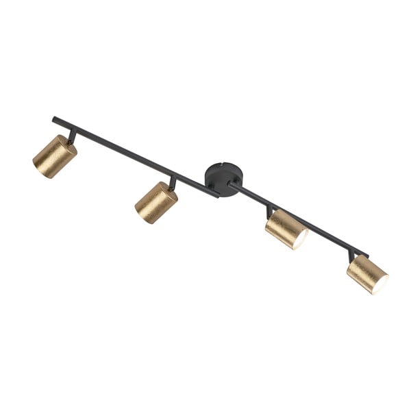 Lampada da soffitto in nero e oro con paralume in metallo ø 8 cm Vano - Fischer & Honsel