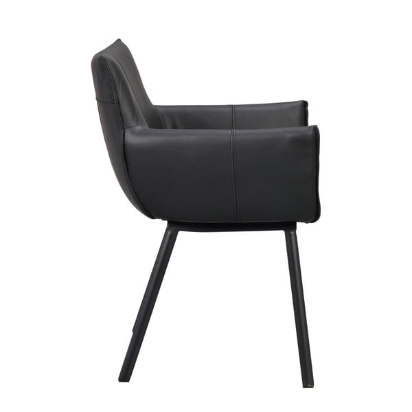 Set di sedie da pranzo nera in imbottito 2 pz Hinckley – Rowico-image-3