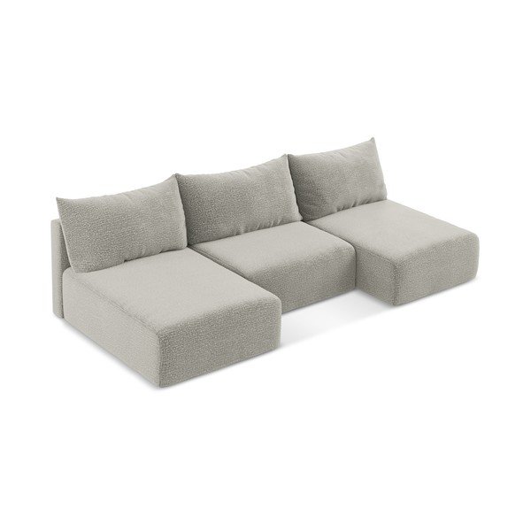 Divano angolare grigio chiaro allungabile/con contenitore Kalena – Makamii-image-2