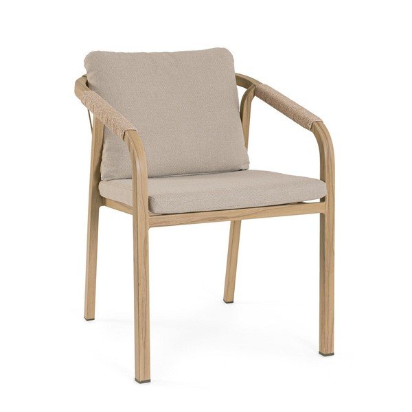 Sedia da esterno di colore naturale in metallo Kalimera – Bizzotto