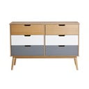 Cassettiera in legno di pino massiccio, larghezza 120 cm Cusco - Marckeric