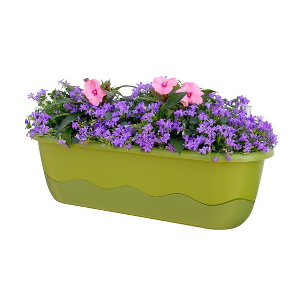 Fioriera verde autoinnaffiante Mareta, lunghezza 80 cm - Plastia-image-1