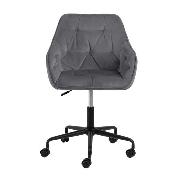 Sedia da ufficio grigia con superficie in velluto Brooke - Actona-image-3