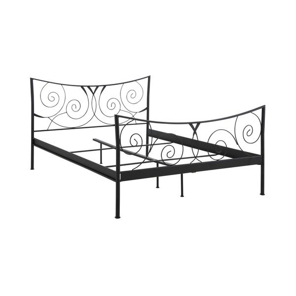 Letto matrimoniale Isabelle in metallo nero, 180 x 200 cm - Støraa