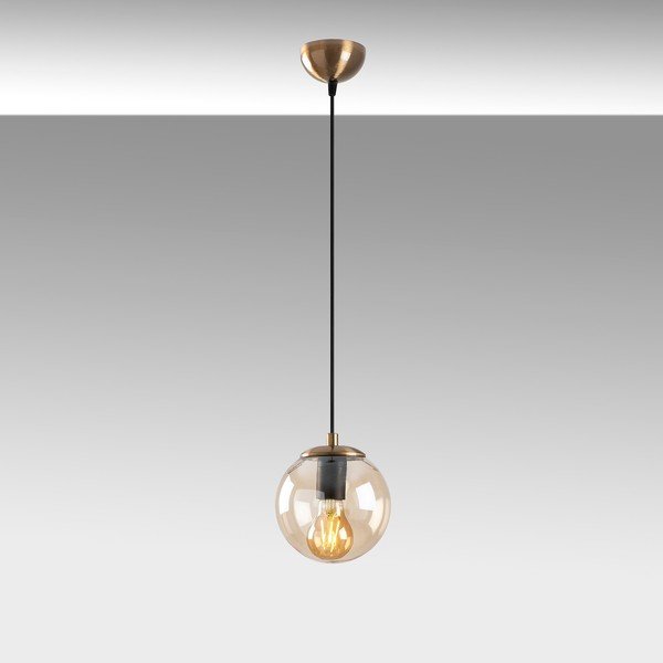Lampadario dorato con paralume in vetro ø 15 cm Efe – Opviq lights-image-3