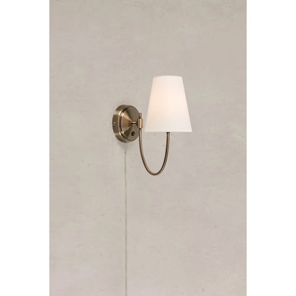 Lampada da parete bianca/color ottone con alimentazione a corrente Amar – Markslöjd-image-4