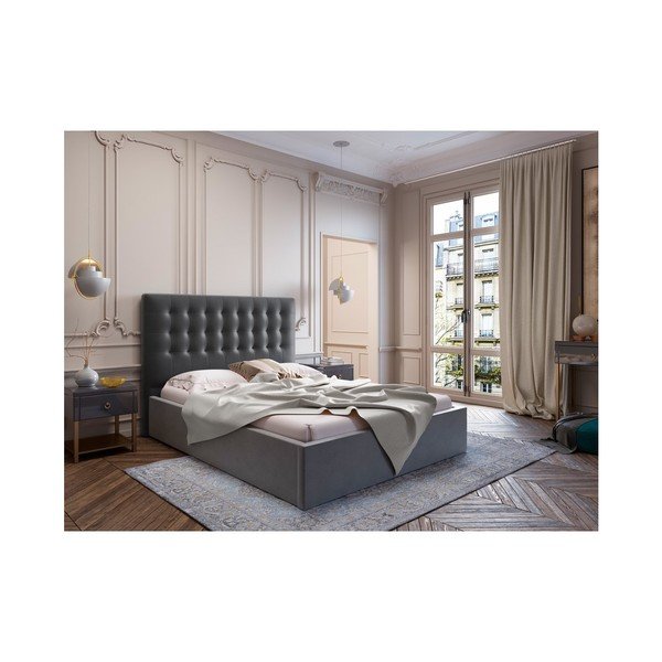 Testata grigio scuro con rivestimento in velluto Windsor & Co Sofas Athena, 180 x 120 cm - Cosmopolitan Design-image-3